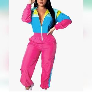 Women's lightweight one-piece Windbreaker, jumpsuit.